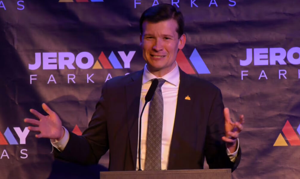 Jeromy Farkas being unofficially elected as Calgary’s new mayor