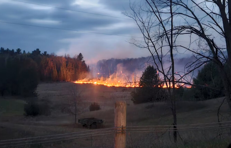 Wildfire forces evacuations in North Frontenac